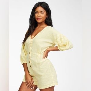 Billabong Sun Valley Romper Yellow Size Medium